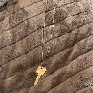 The giving keys oxidize brass necklace